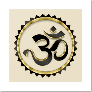 Golden Aum 3D Design Posters and Art